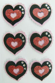 Стикеры розового сердца яркого блеска изготовленного на заказ форменные Принтабле на день Святого Валентина