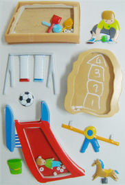 Стикеры спортивной площадки детского сада винтажные тучные, мягкие декоративные листы стикера