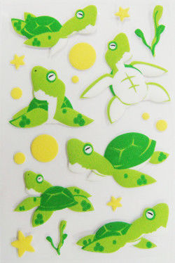 габаритные стикеры Скрапбоок младенца 3Д, стикеры зеленой черепахи небольшие животные